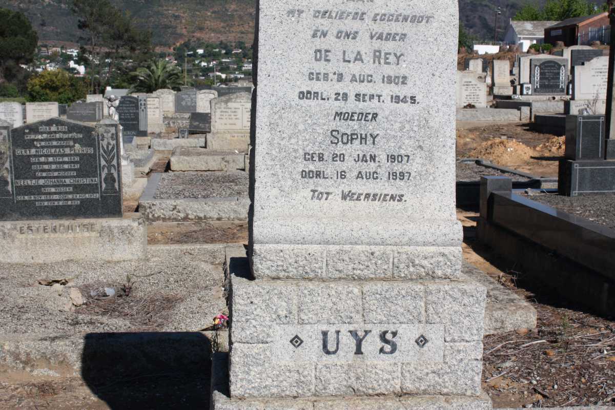UYS De la Rey 1902-1945 & Sophy 1907-1997