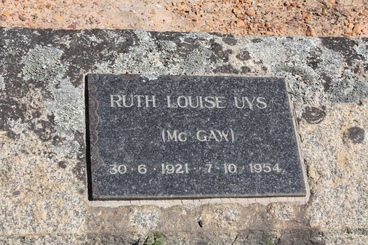 UYS Ruth Louise nee Mc GAW 1921-1954