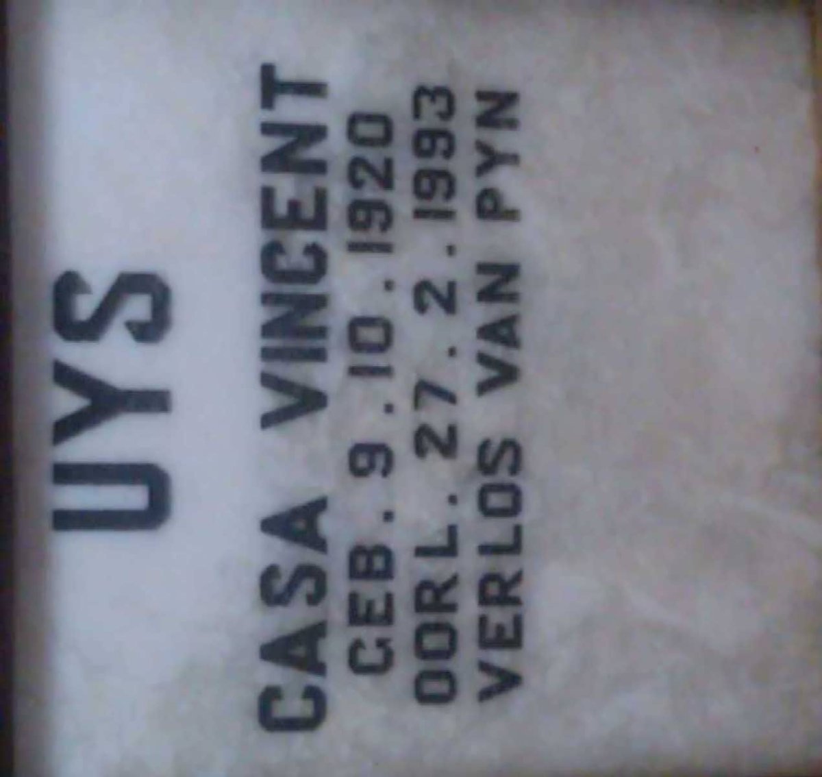 UYS Casa Vincent 1920-1993
