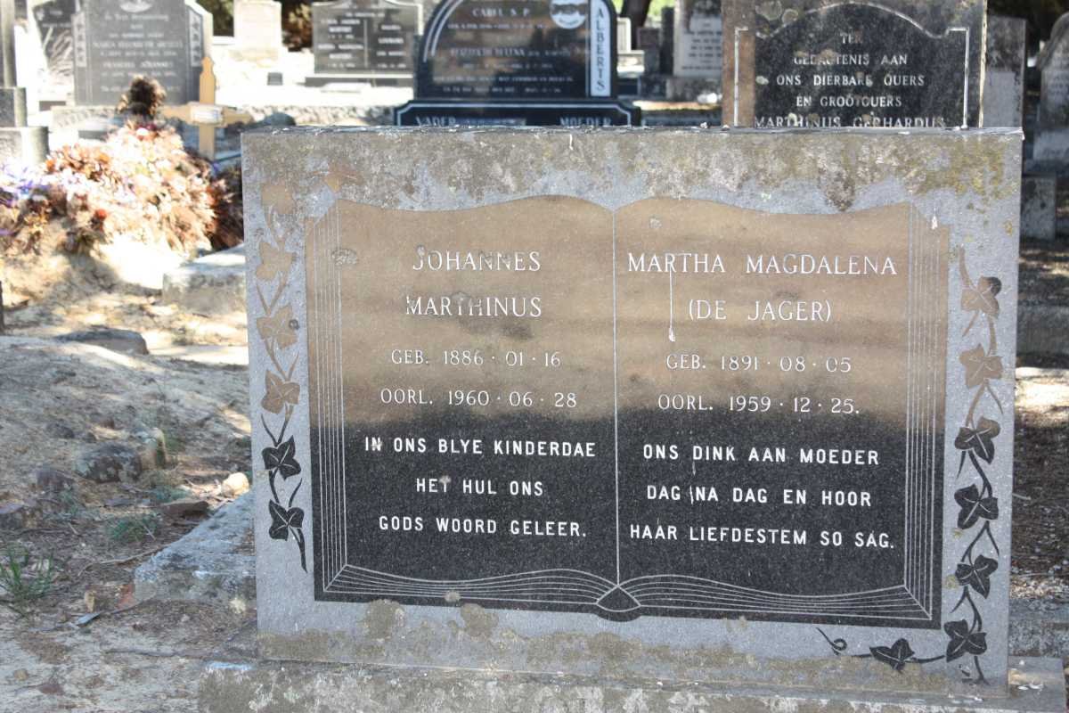 ? Johannes Marthinus 1886-1960 &amp; Martha Magdalena DE JAGER 1891-1959