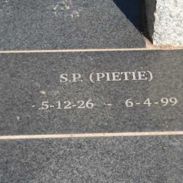 ? S.P. 1926-1999 &amp; ? Johanna P. nee NORTJE 1928-