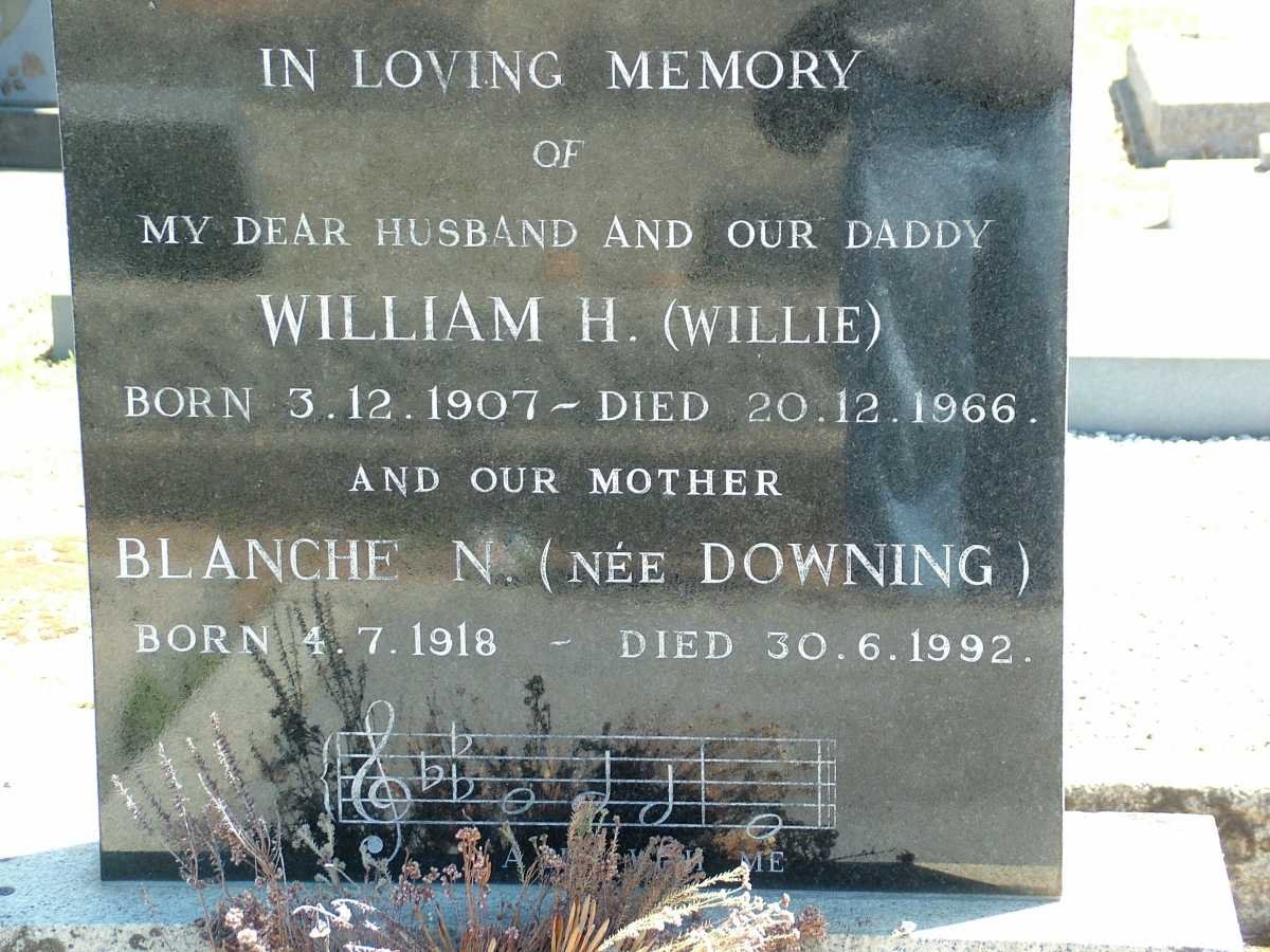 ? William H. 1907-1966 &amp; Blanche N. DOWNING 1918-1992
