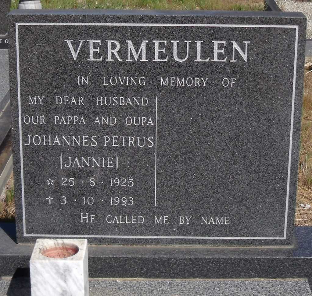 VERMEULEN Johannes Petrus 1925-1993