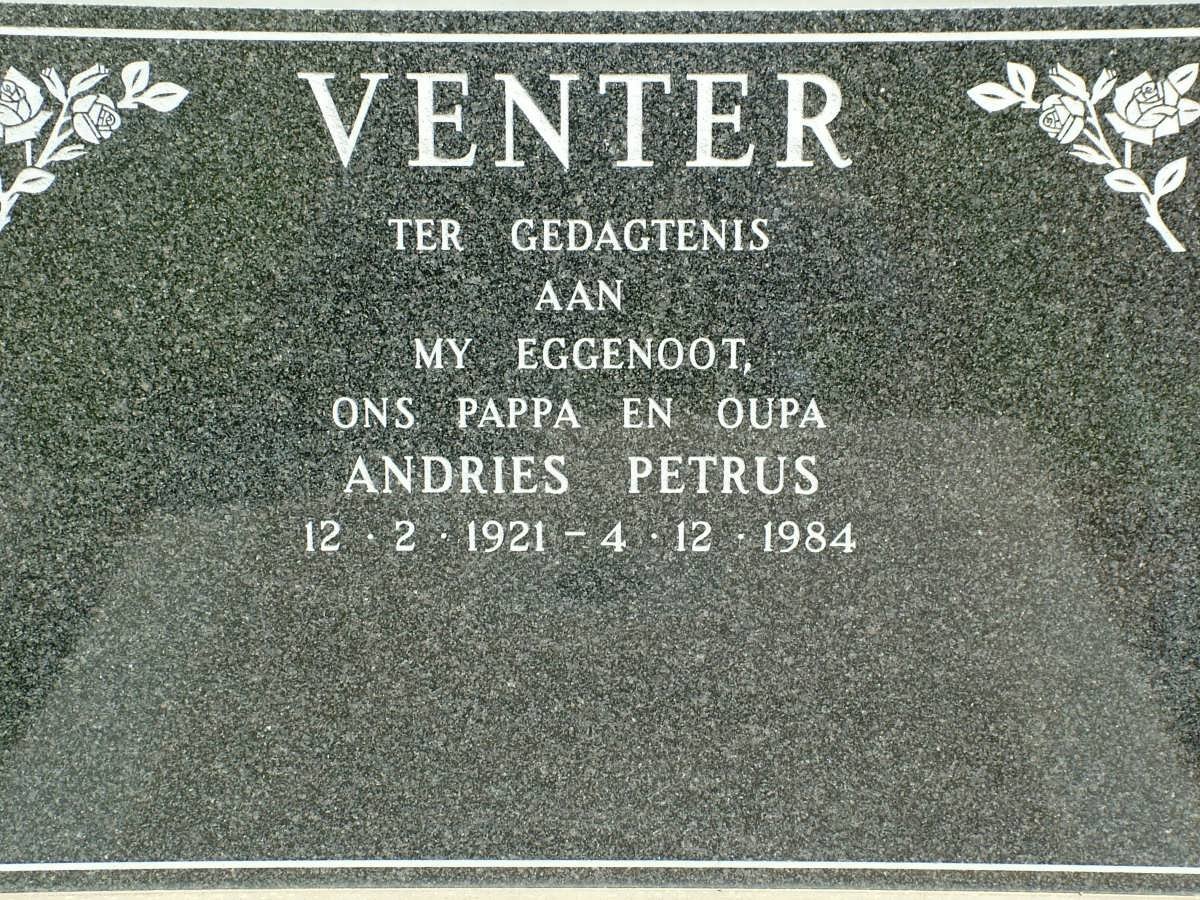 VENTER Andries Petrus 1921-1984