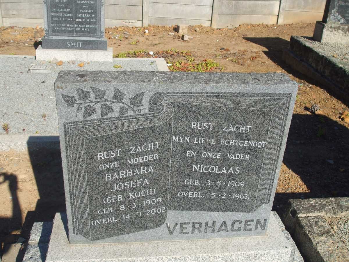 VERHAGEN Nicolaas 1909-1963 &amp; Barbara Josefa KOCH 1909-2002