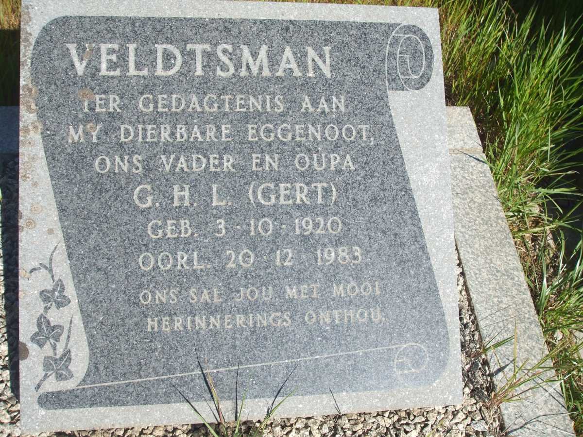 VELDTSMAN G.H.L. 1920-1983