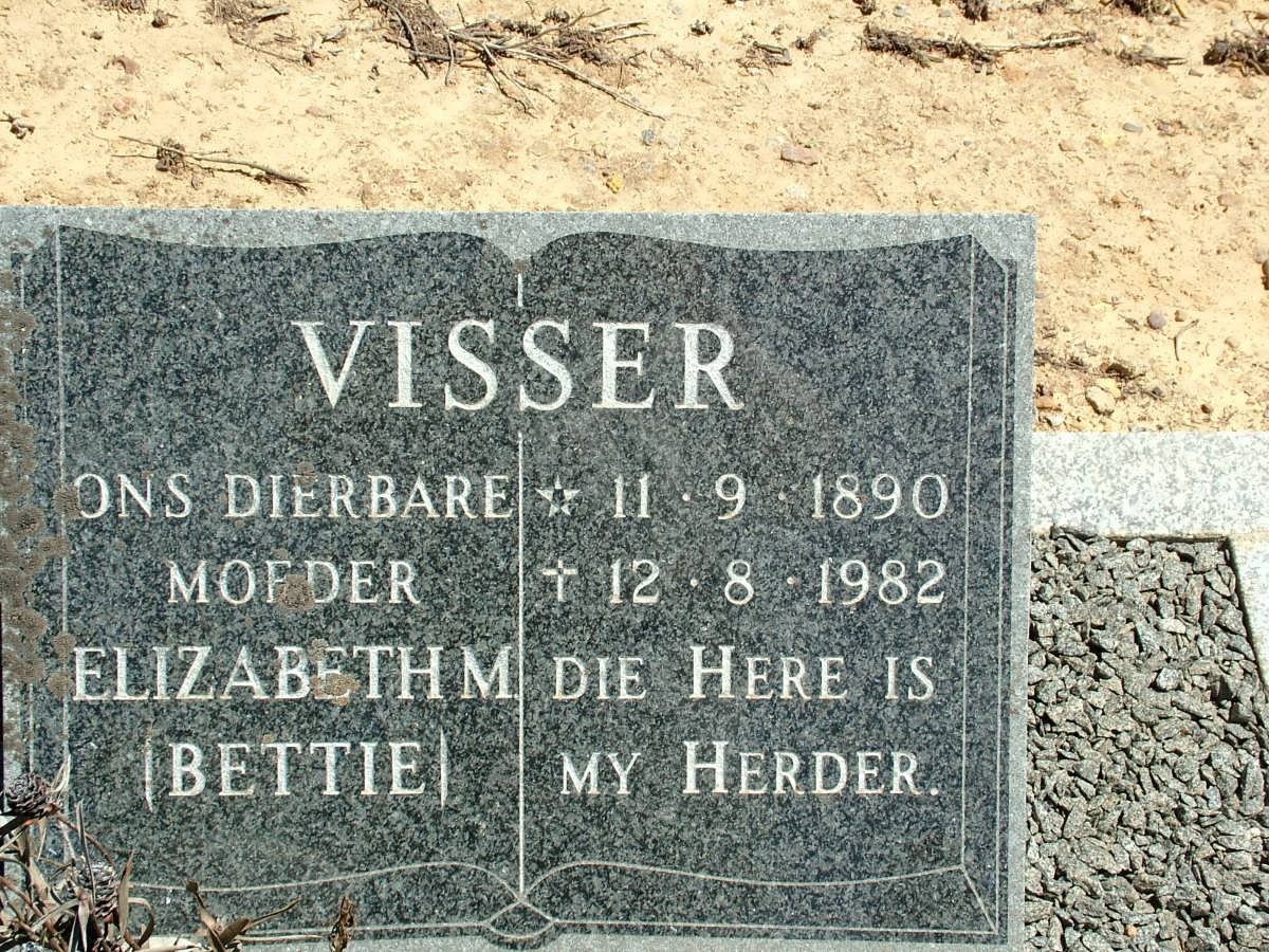 VISSER Elizabeth M. 1890-1982