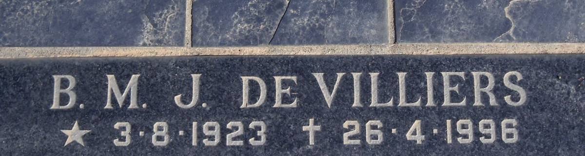 VILLIERS B.M.J., de 1923-1996