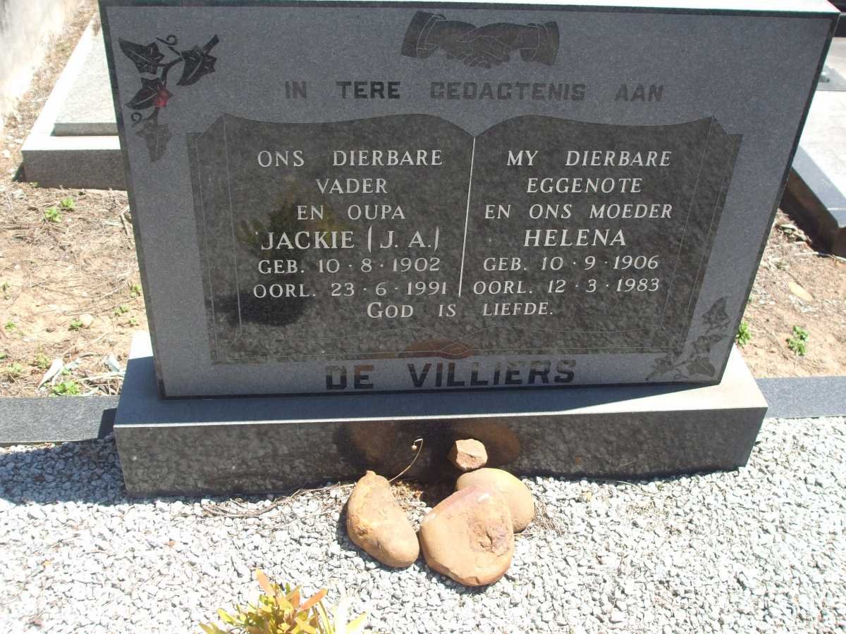 VILLIERS J.A., de 1902-1991 &amp; Helena 1906-1983