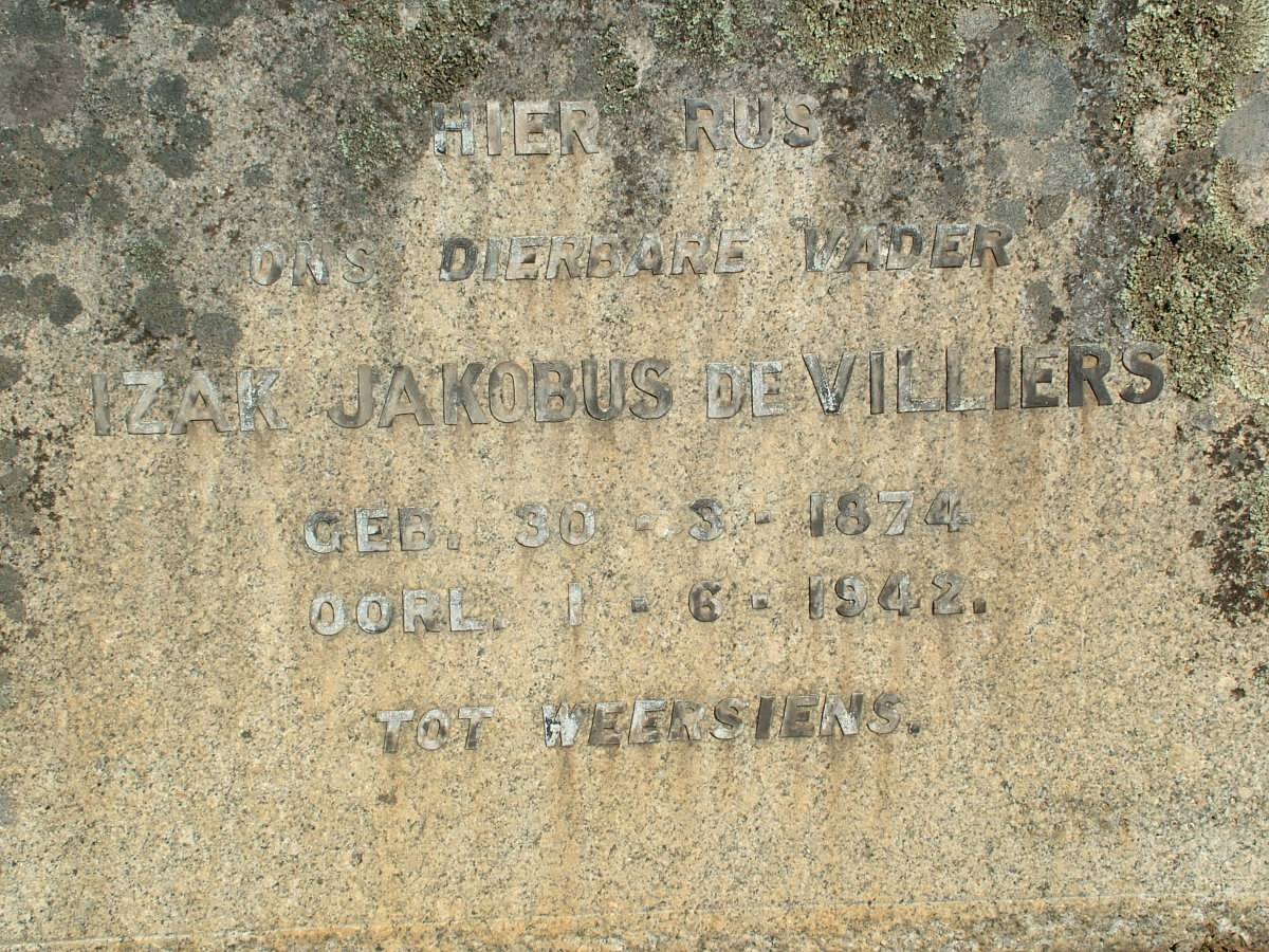 VILLIERS Izak Jakobus, de 1874-1942