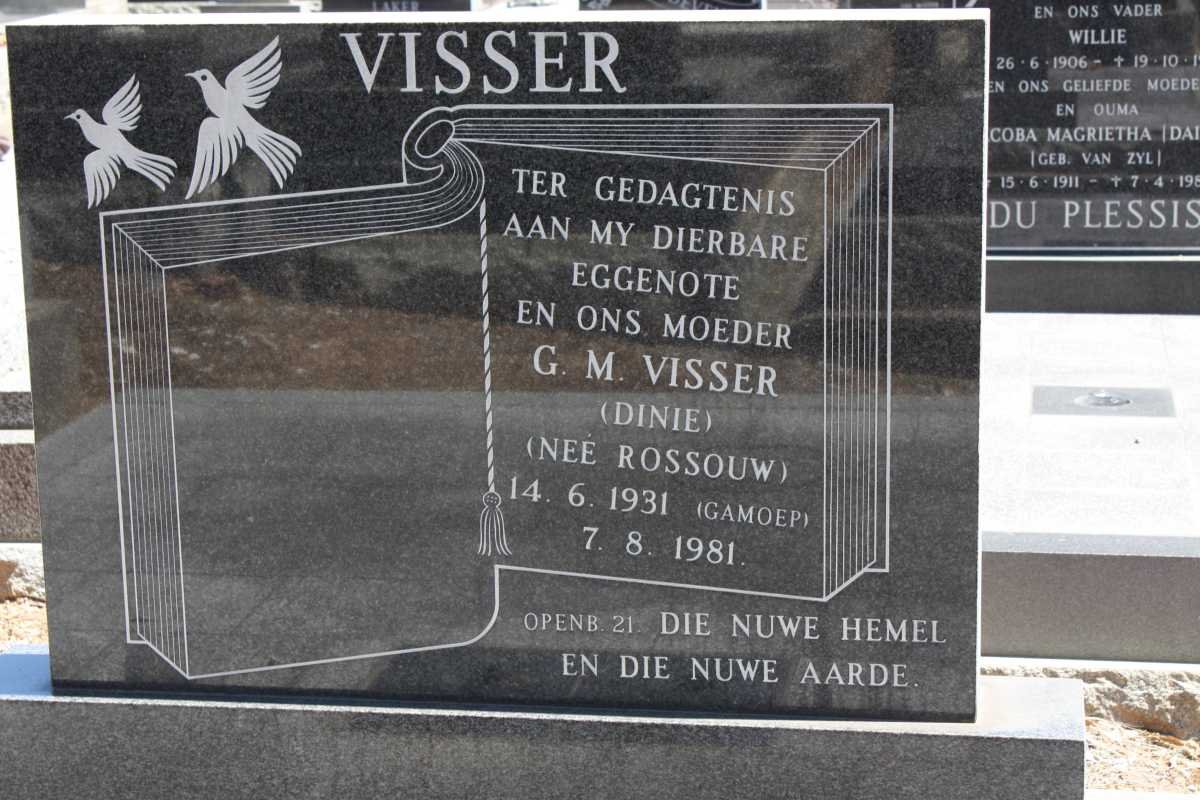 VISSER G.M. nee ROSSOUW 1931-1981