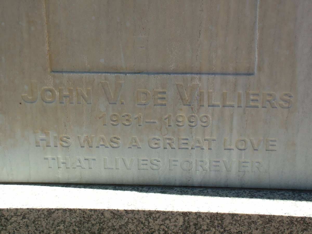 VILLIERS John V., de 1931-1999