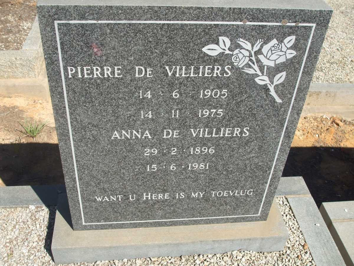 VILLIERS Pierre, de 1905-1975 &amp; Anna 1896-1981