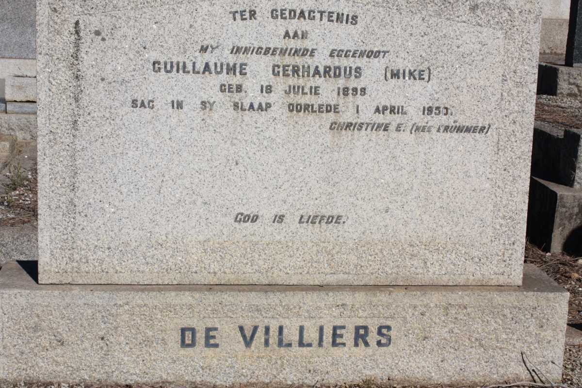 VILLIERS Guillaume Gerhardus, de 1898-1950
