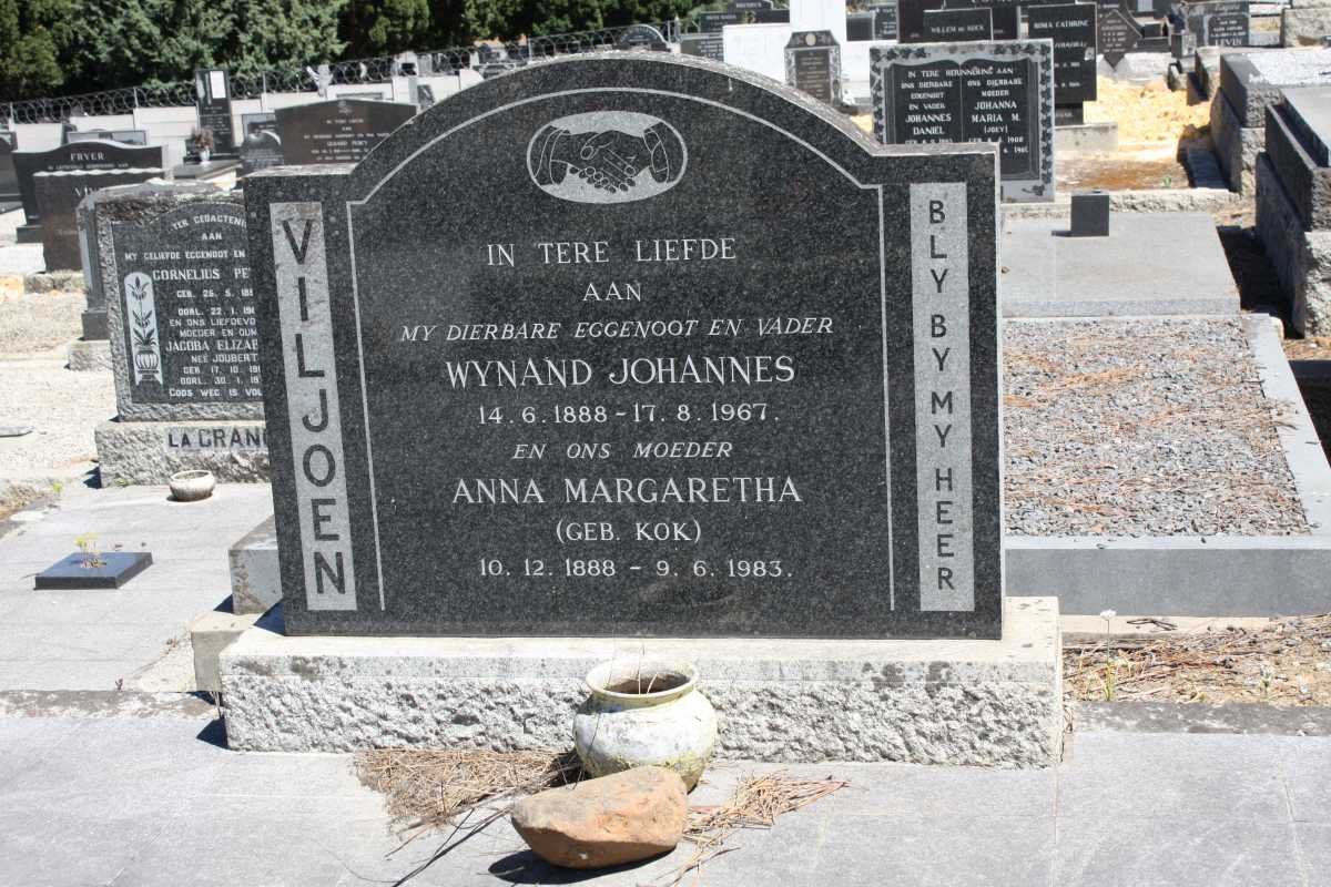 VILJOEN Wynand Johannes 1888-1967 &amp; Anna Margaretha KOK 1888-1983