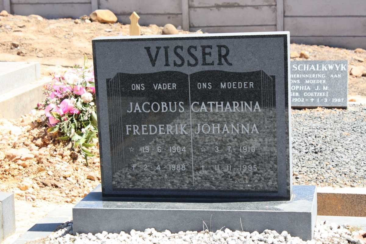 VISSER Jacobus Frederik 1904-1988 &amp; Catharina Johanna 1910-1995