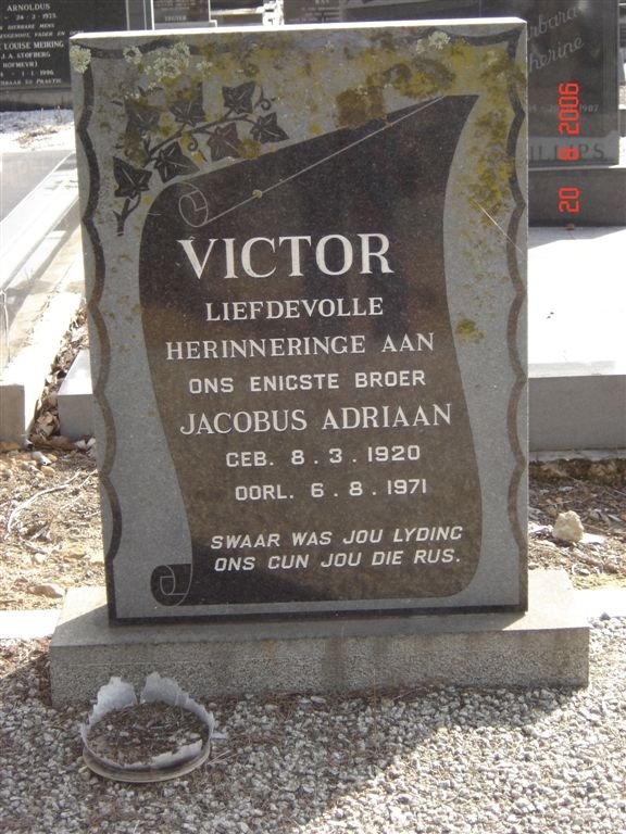 VICTOR Jacobus Adriaan 1920-1971