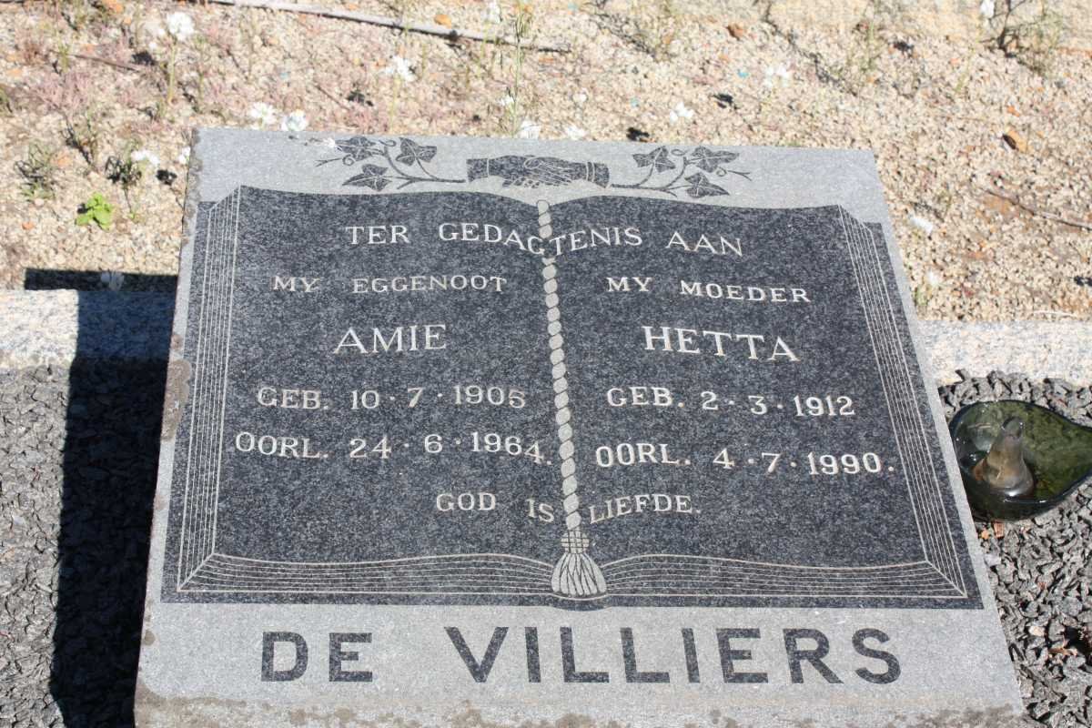VILLIERS Amie, de 1905-1964 ::  Hetta 1912-1990 