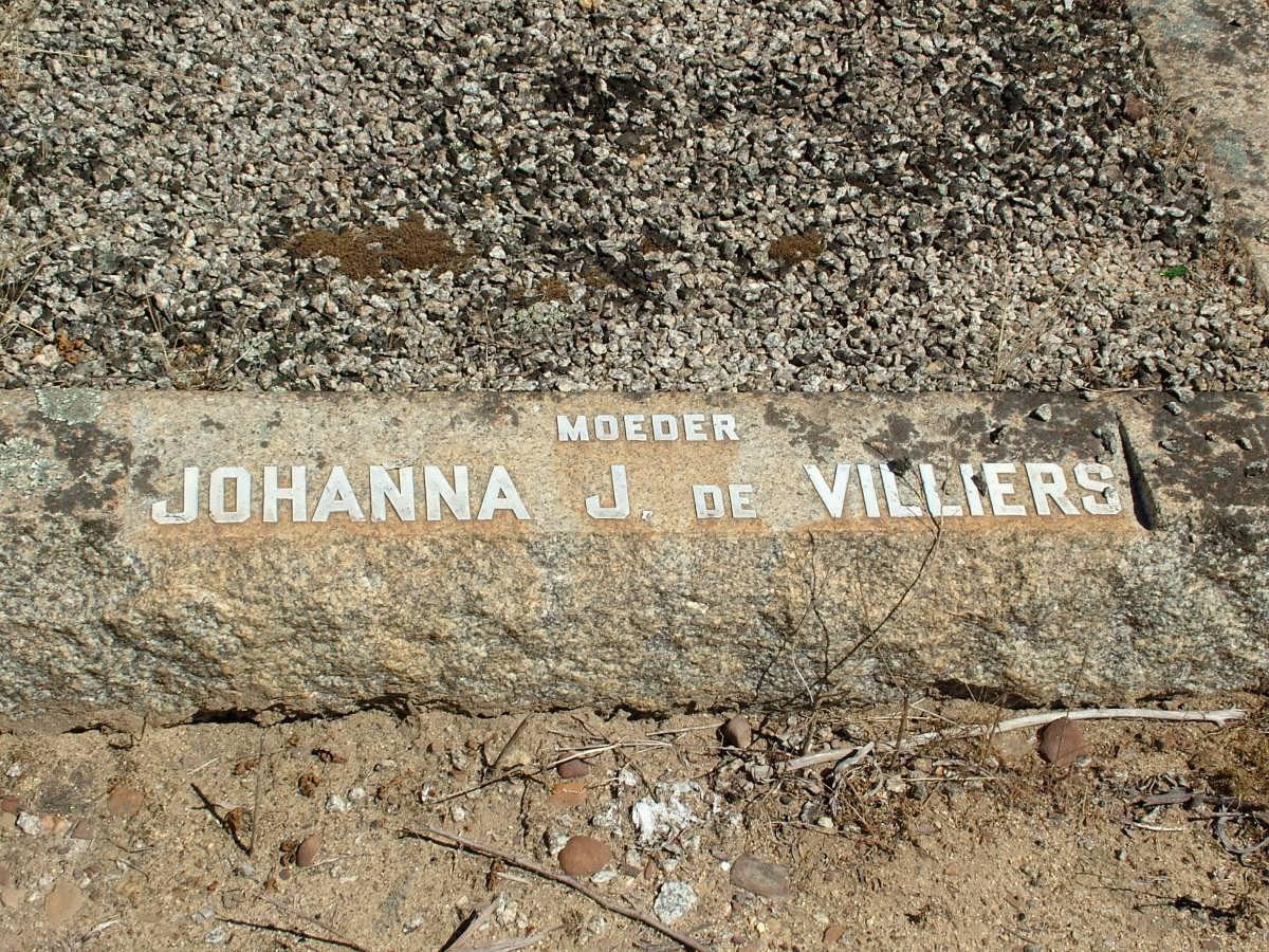 VILLIERS Johanna J., de