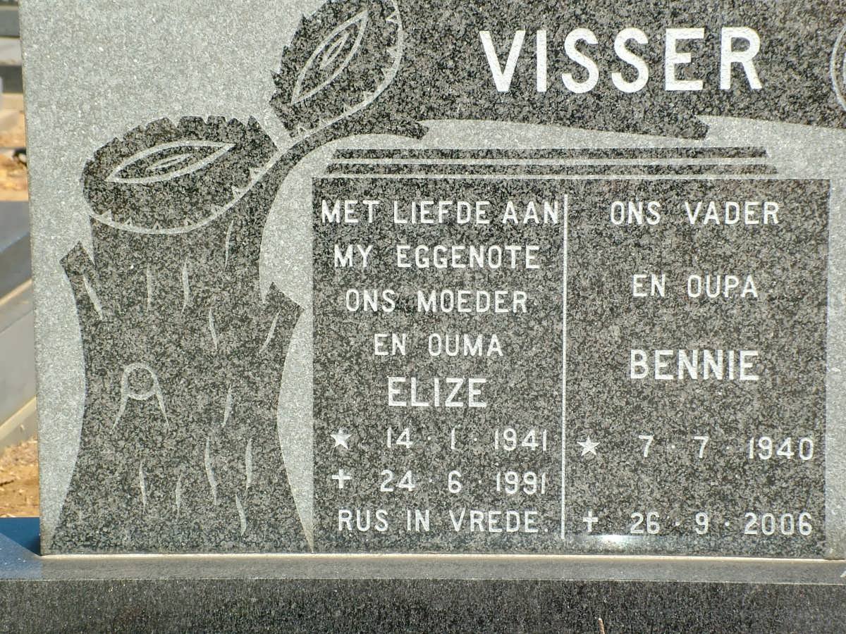 VISSER Bennie 1940-2006 &amp; Elize 1941-1991
