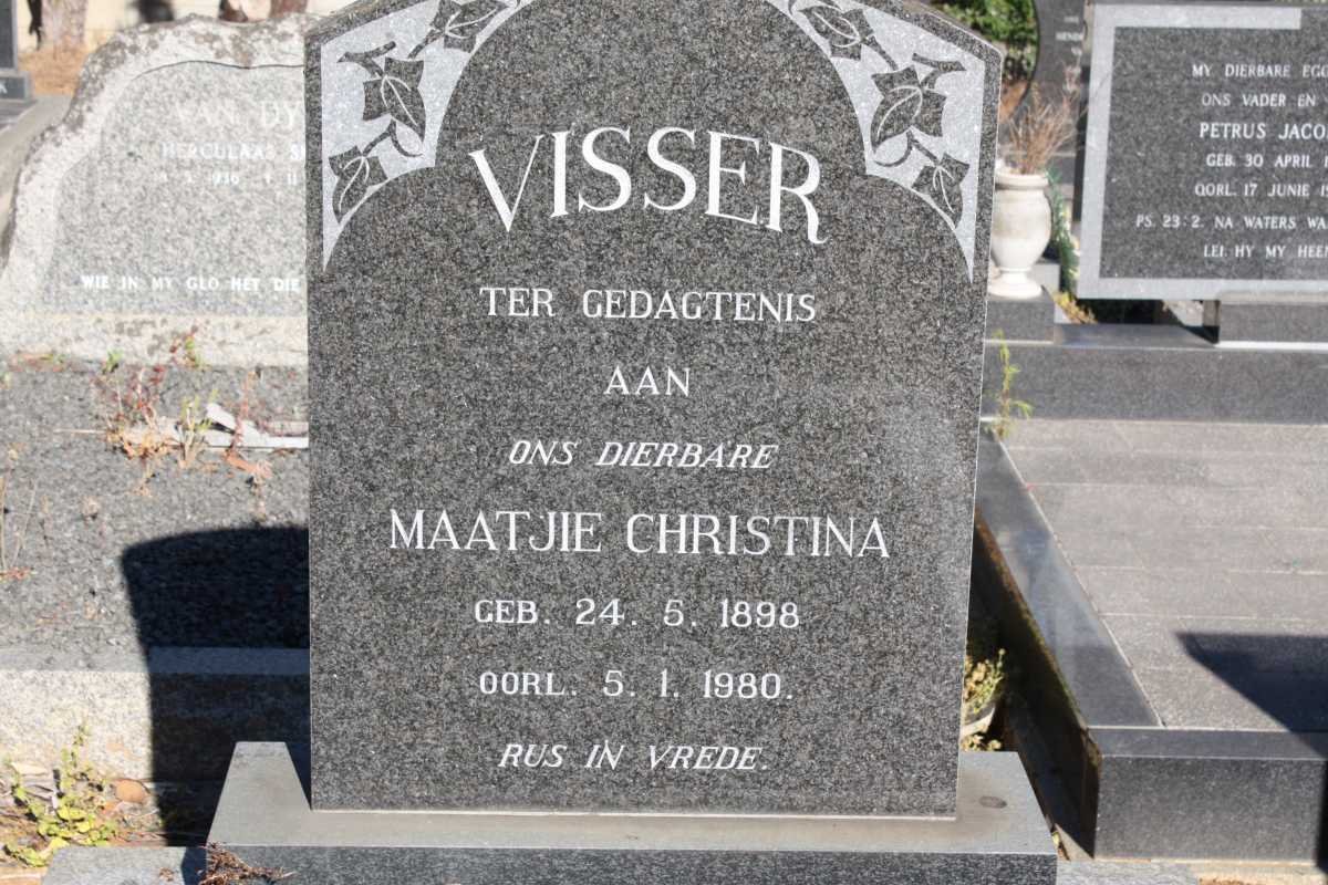 VISSER Maatjie Christina 1898-1980