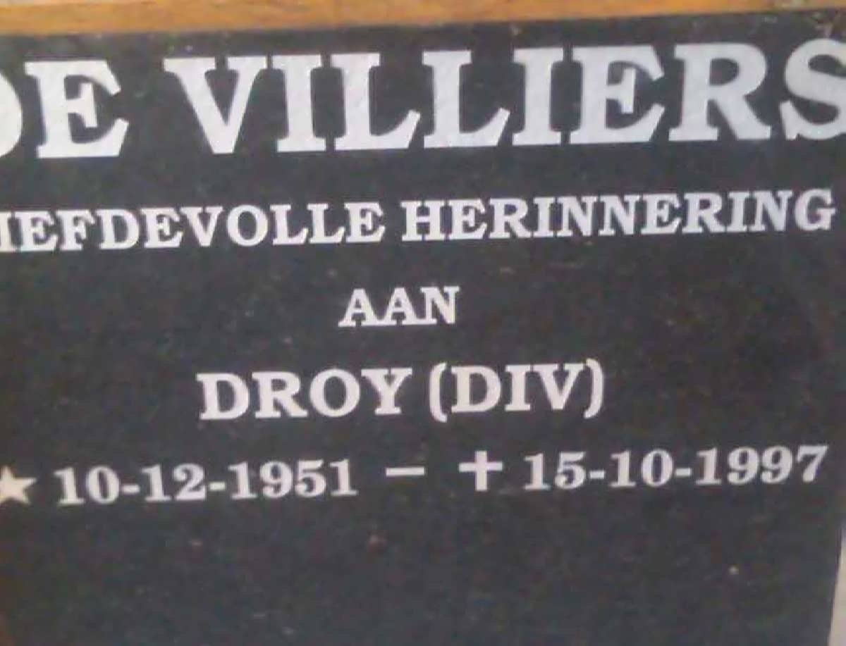 VILLIERS Droy, de 1951-1997