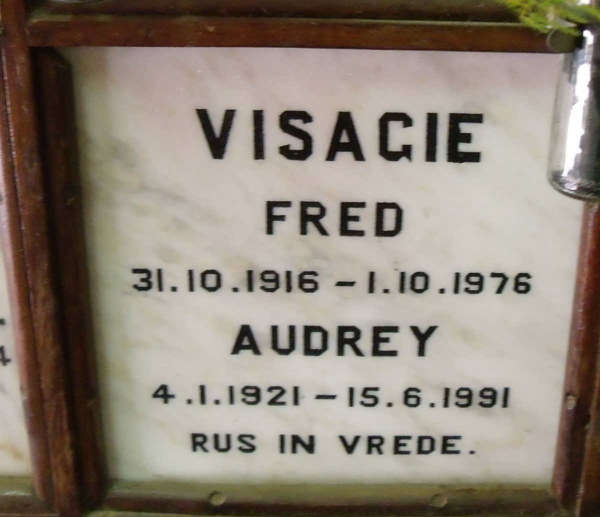 VISAGIE Fred 1916-1976 &amp; Audrey 1921-1991