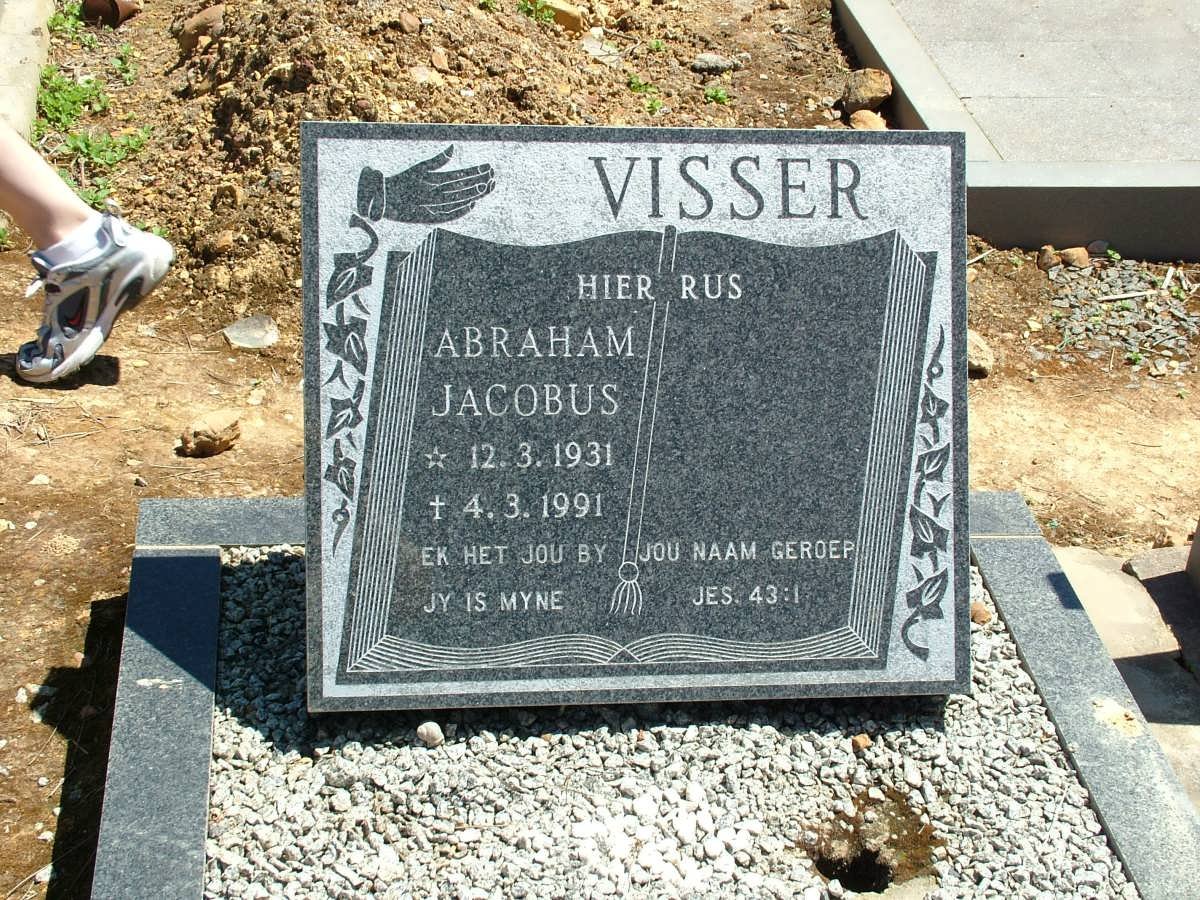 VISSER Abraham Jacobus 1931-1991