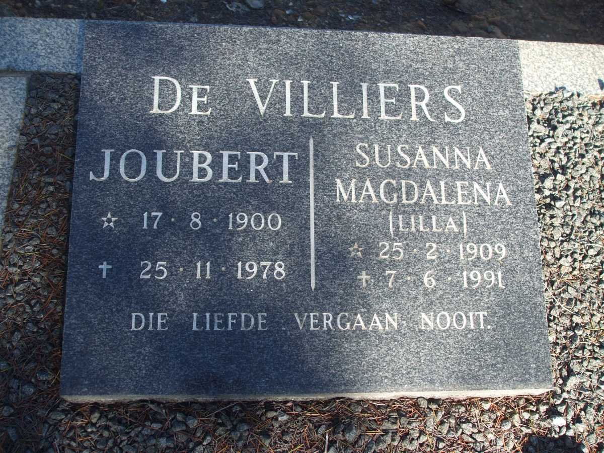 VILLIERS Joubert, de 1900-1978 &amp; Susanna Magdalena 1909-1991