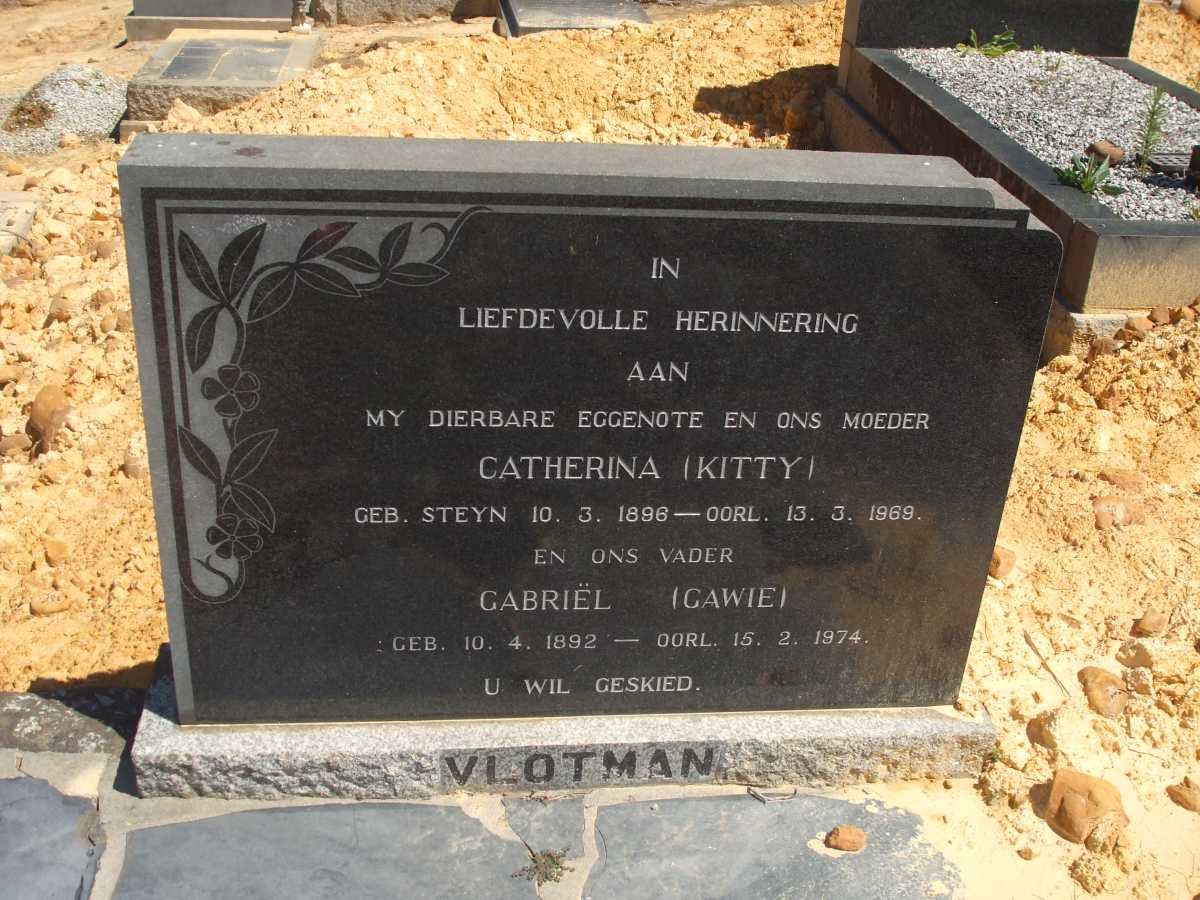 VLOTMAN Gabriël 1892-1974 &amp; Catherina 1896-1969