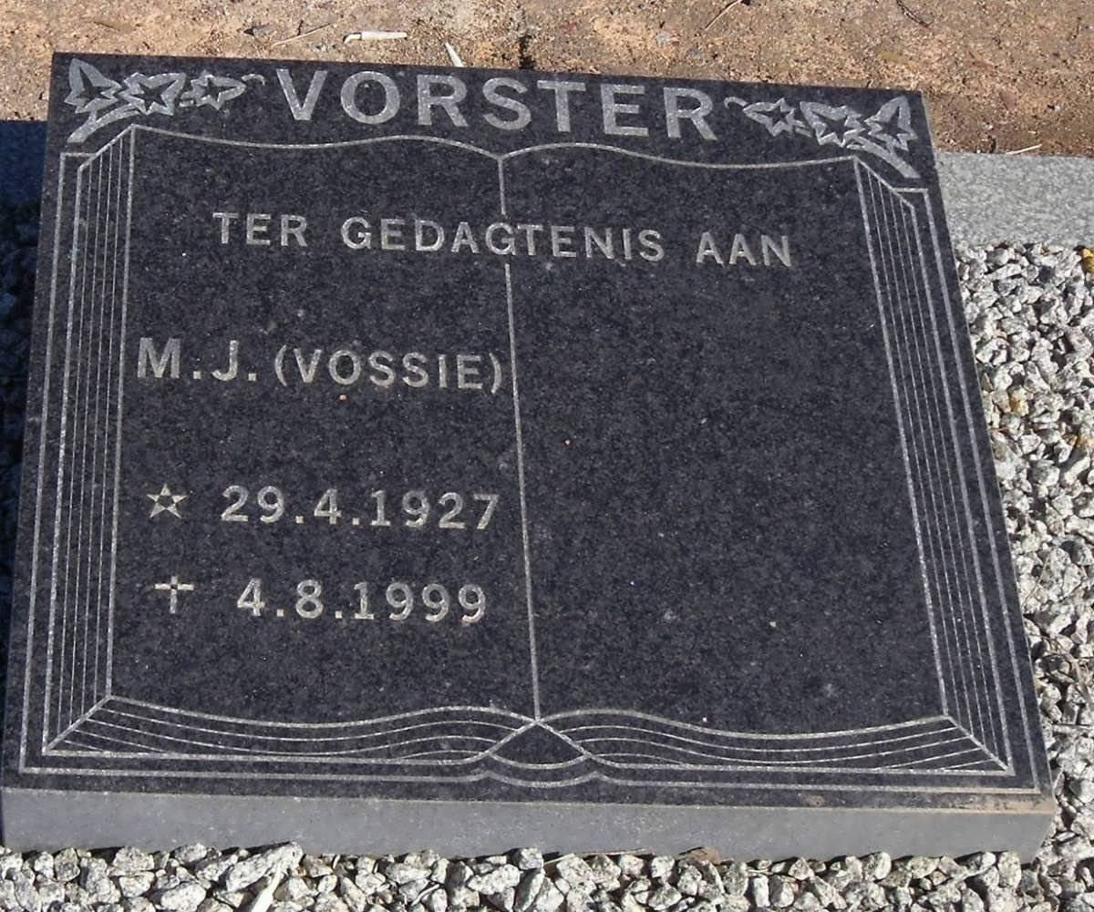 VORSTER M.J. 1927-1999
