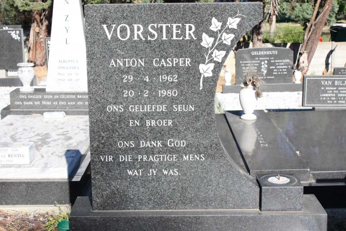 VORSTER Anton Casper 1962-1980