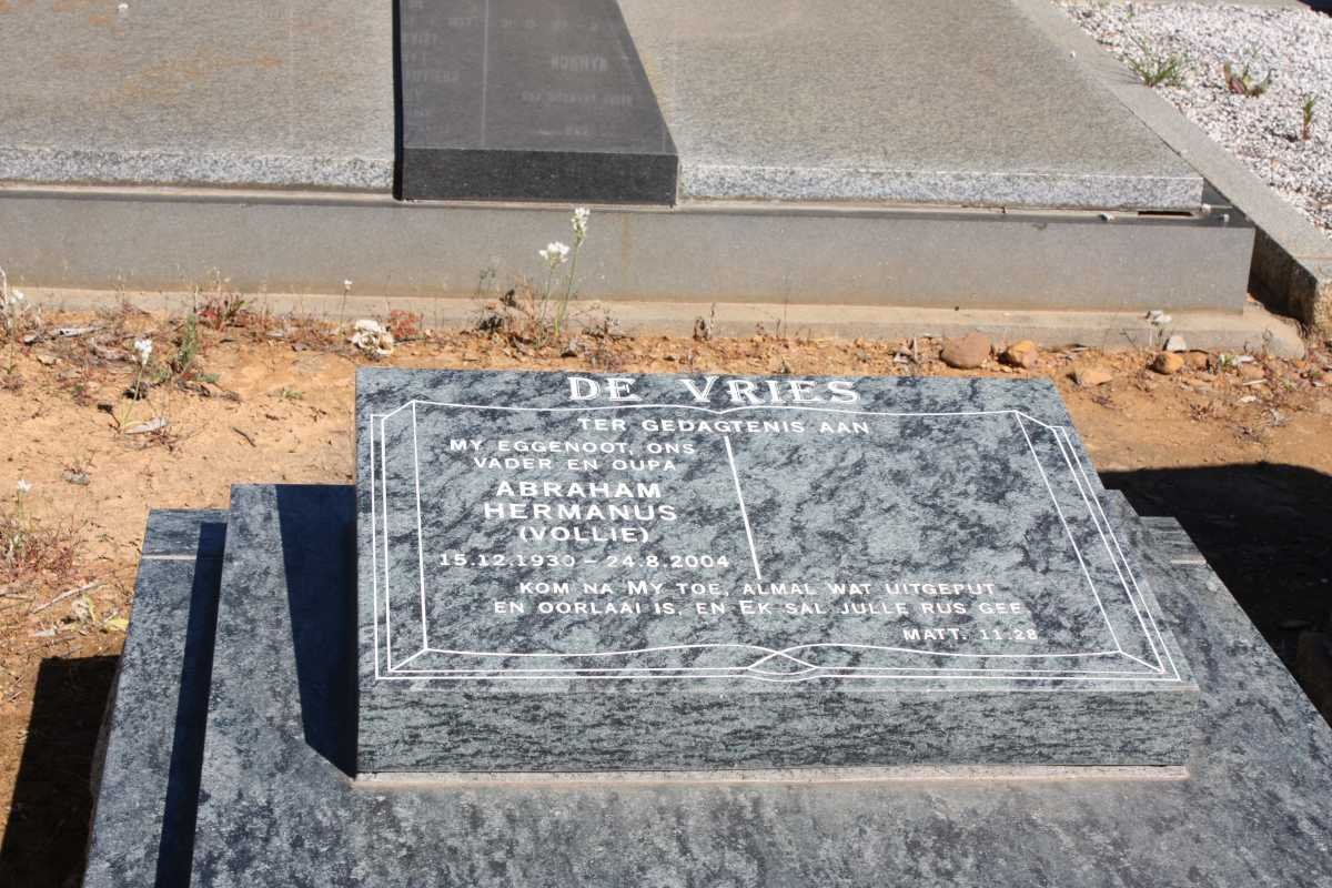 VRIES Abraham Hermanus, de 1930-2004