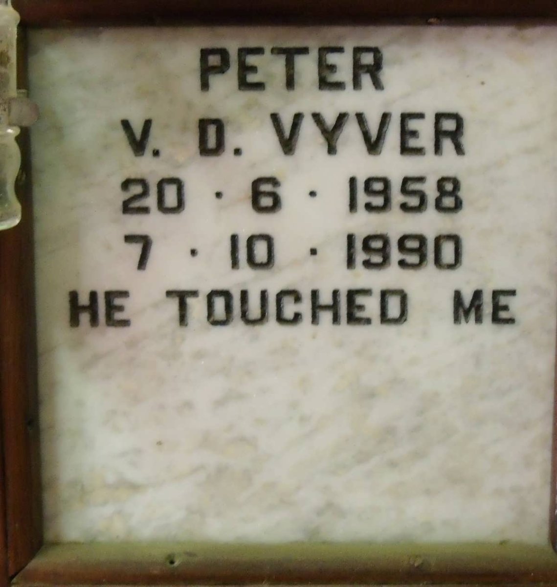 VYVER  Peter, v.d. 1958-1990