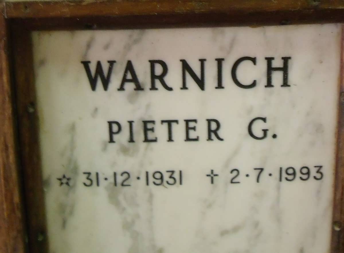 WARNICH Pieter G. 1931-1993
