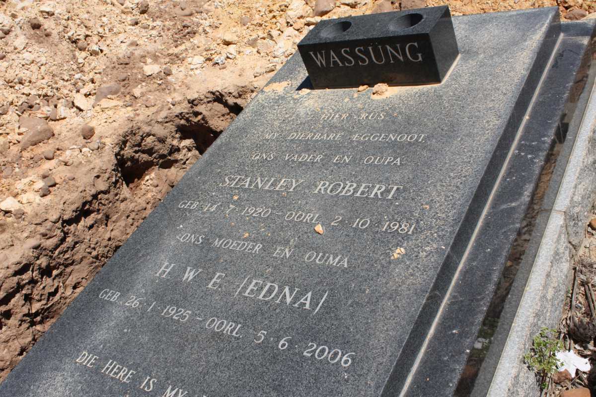 WASSUNG Stanley Robert 1920-1981 & H.W.E. 1925-2006