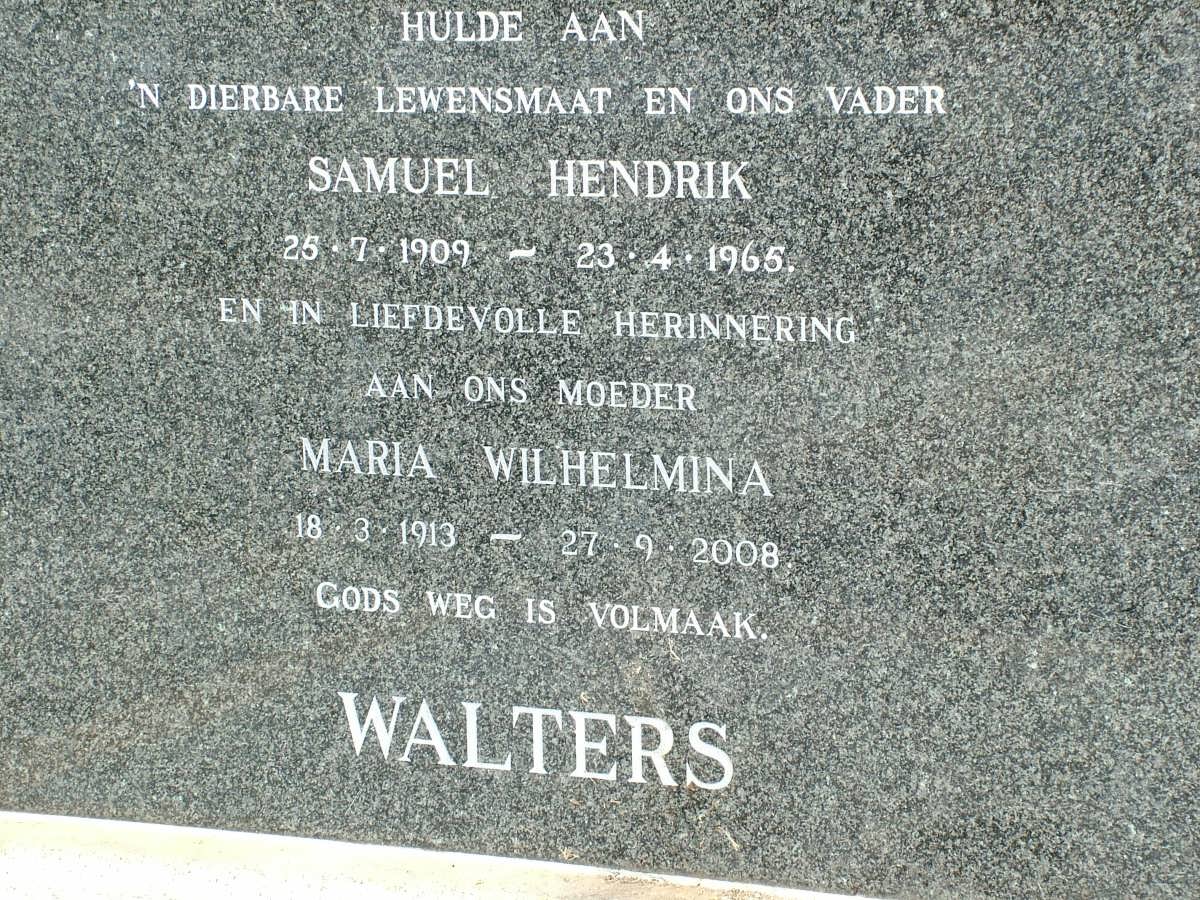 WALTERS Samuel Hendrik 1909-1965 & Maria Wilhelmina 1913-2008
