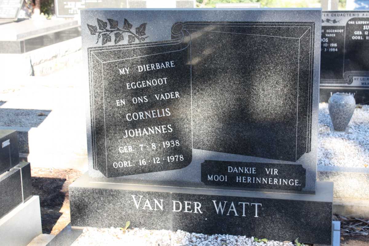 WATT Cornelis Johannes, van der 1938-1978