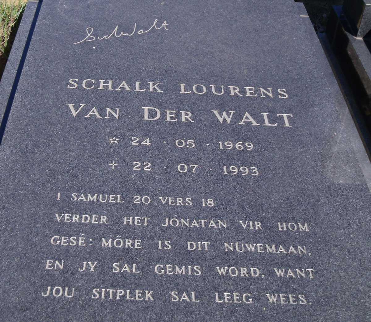 WALT Schalk Lourens, van der 1969-1993