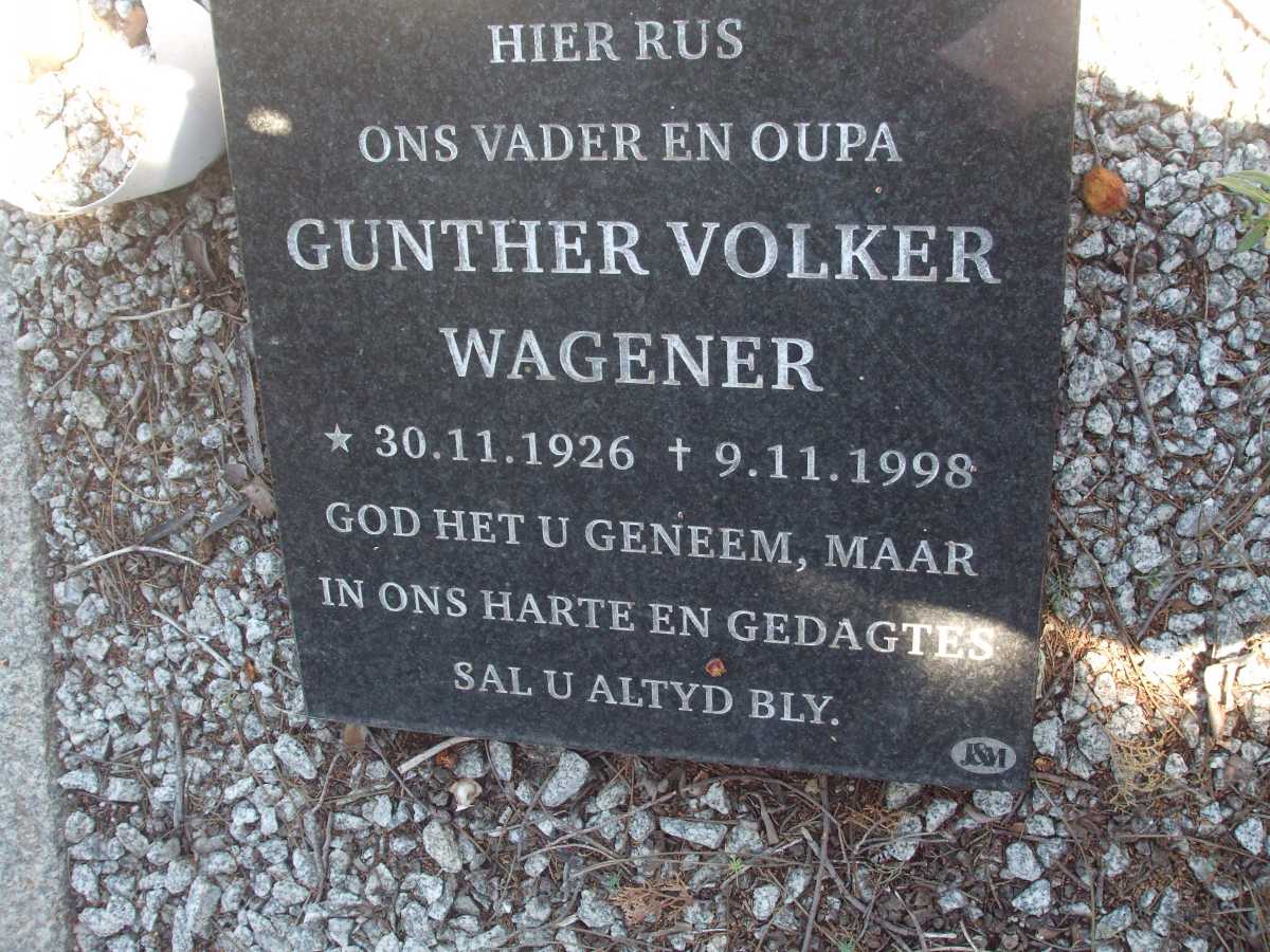 WAGENER Gunther Volker 1926-1998