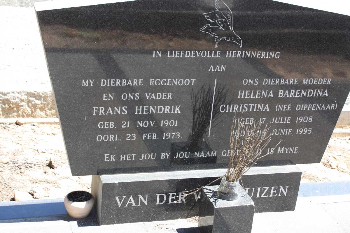 WESTHUIZEN Frans Hendrik, van der 1901-1973 & Helena Barendina Christina DIPPENAAR 1908-1995