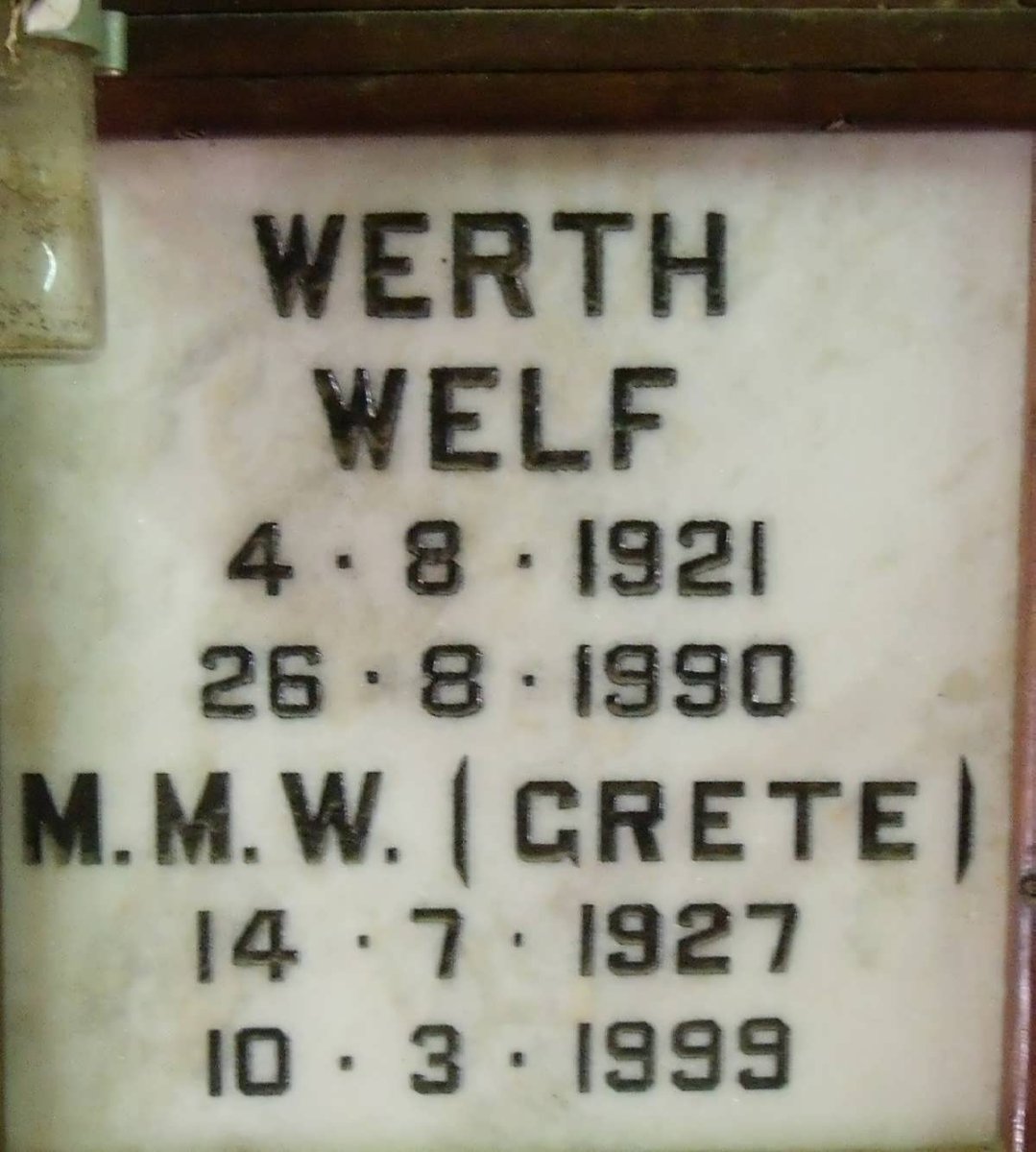 WERTH Welf 1921-1990 & M.M.W. 1927-1999
