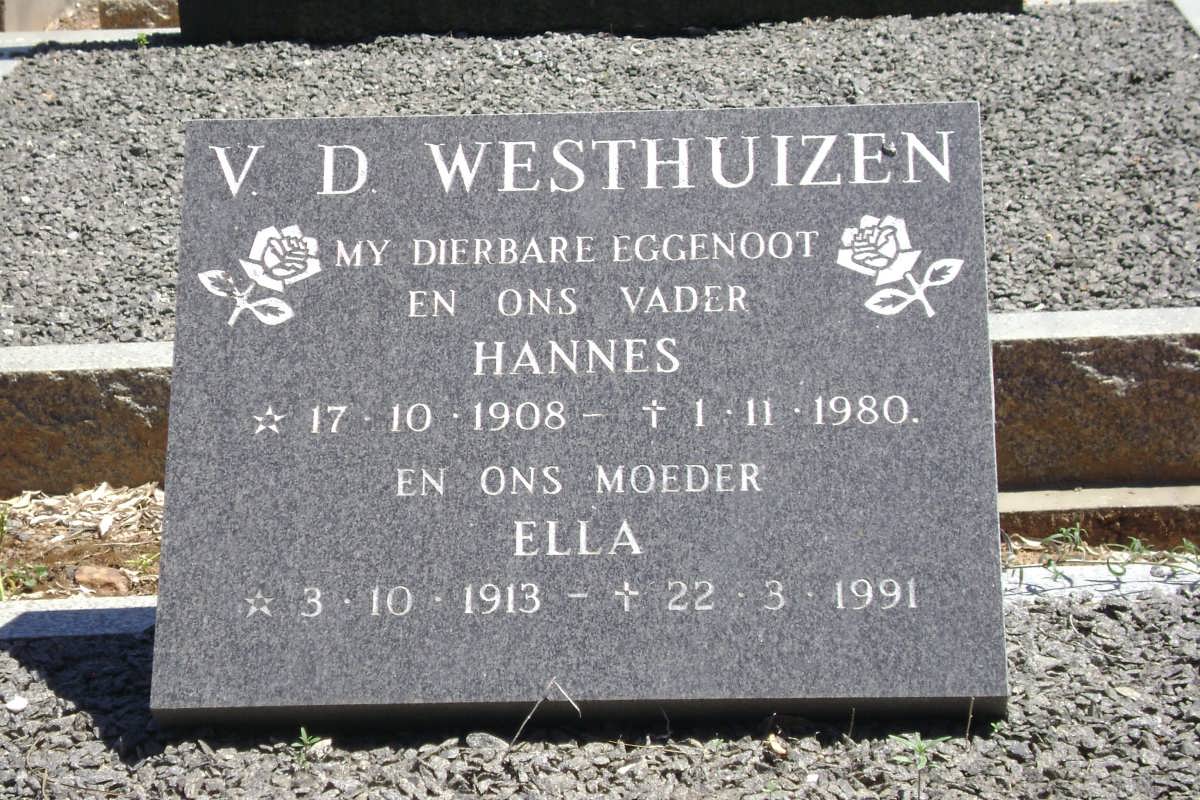 WESTHUIZEN Hannes, V.D. 1908-1980 & Ella 1913-1991
