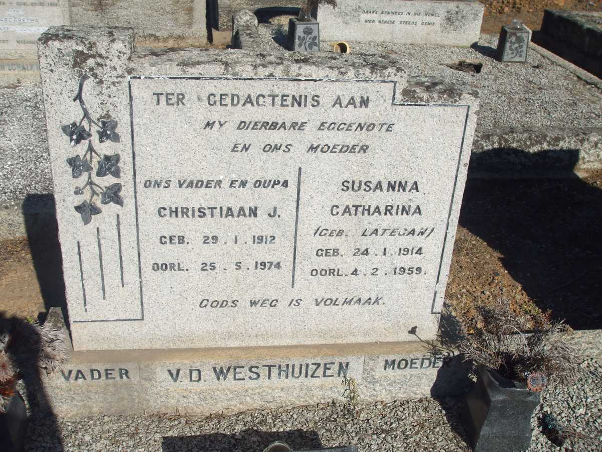 WESTHUIZEN Christiaan J., V.D. 1912-1974 & Susanna Catharina LATEGAN 1914-1959