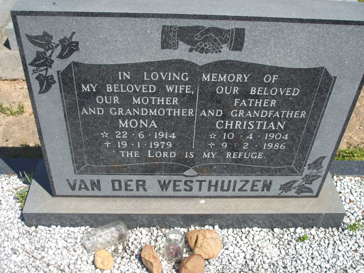 WESTHUIZEN Christian, van der 1904-1986 & Mona 1914-1979