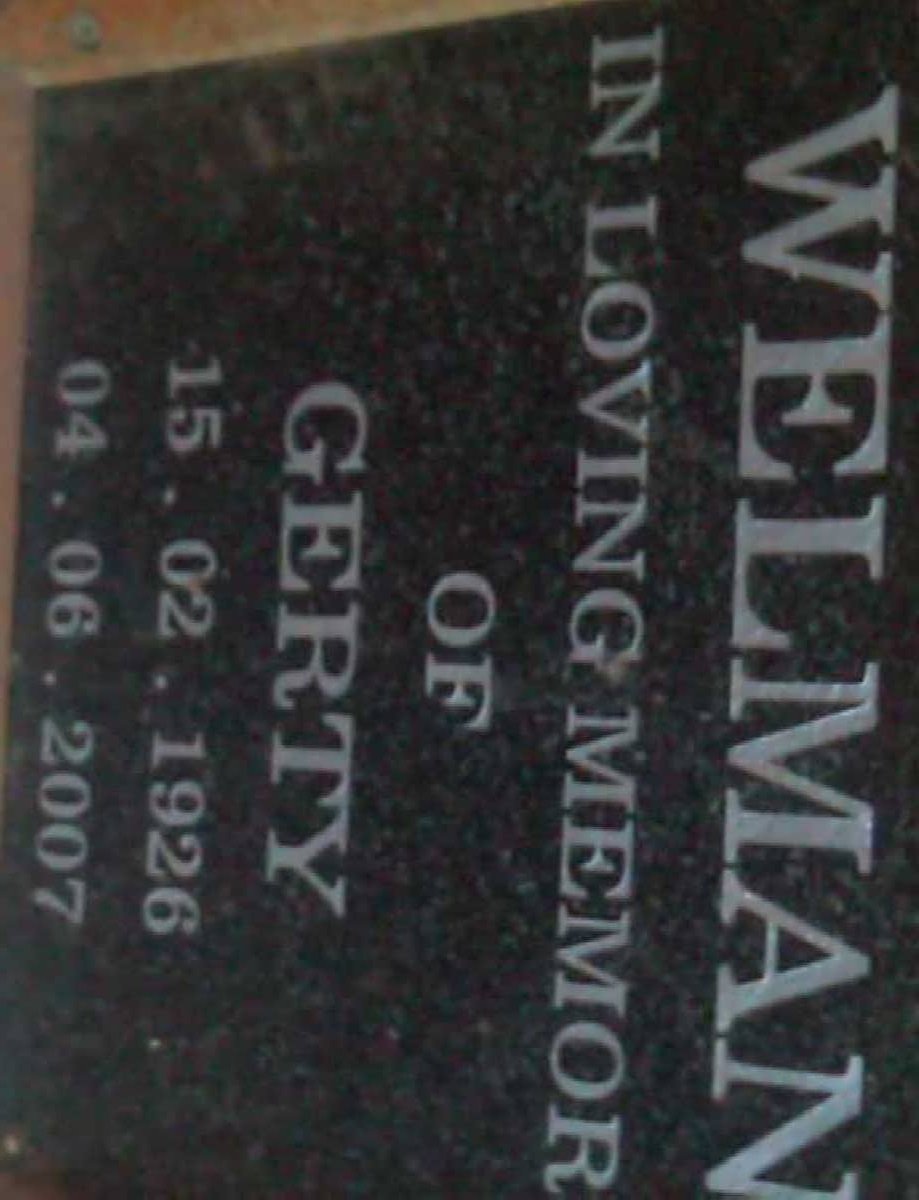 WELMAN Gerty 1926-2007