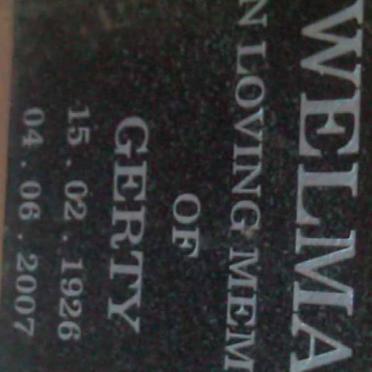 WELMAN Gerty 1926-2007