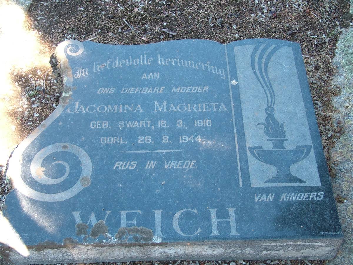 WEICH Jacomina Magrieta nee SWART 1910-1944