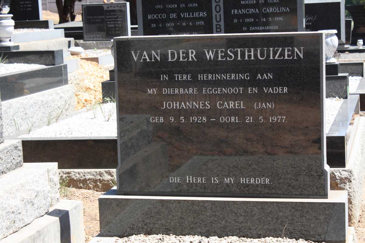 WESTHUIZEN Johannes Carel, van der 1928-1977 