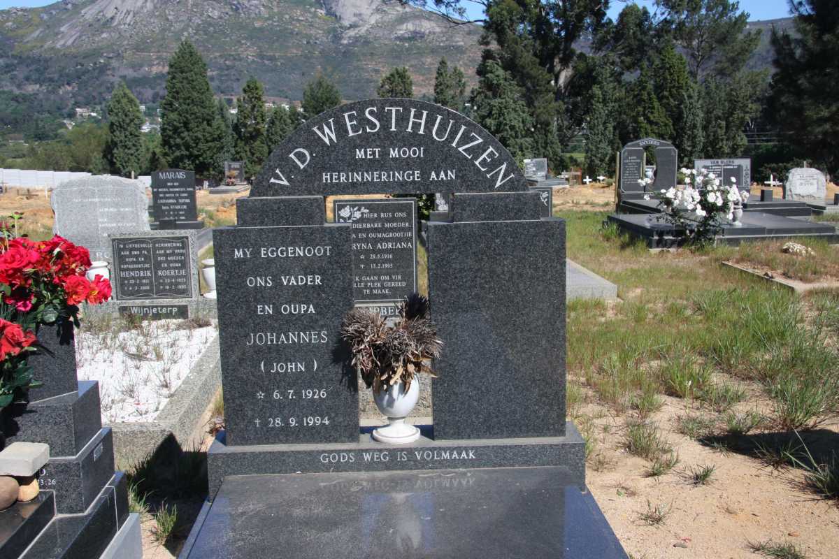 WESTHUIZEN Johannes, V.D. 1926-1994